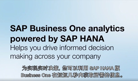 SAP Business One HANA讓您的決策更簡單、準確
